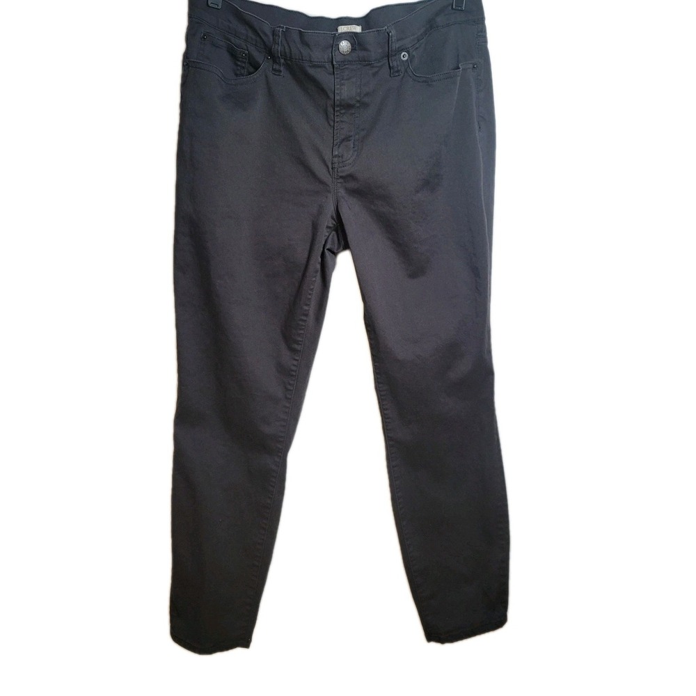 J CREW Black Stretch Straight Leg Pants Size 31 Ladies Comfy Casual Work Beach